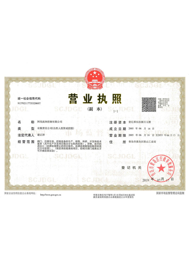 Original 2019 business license